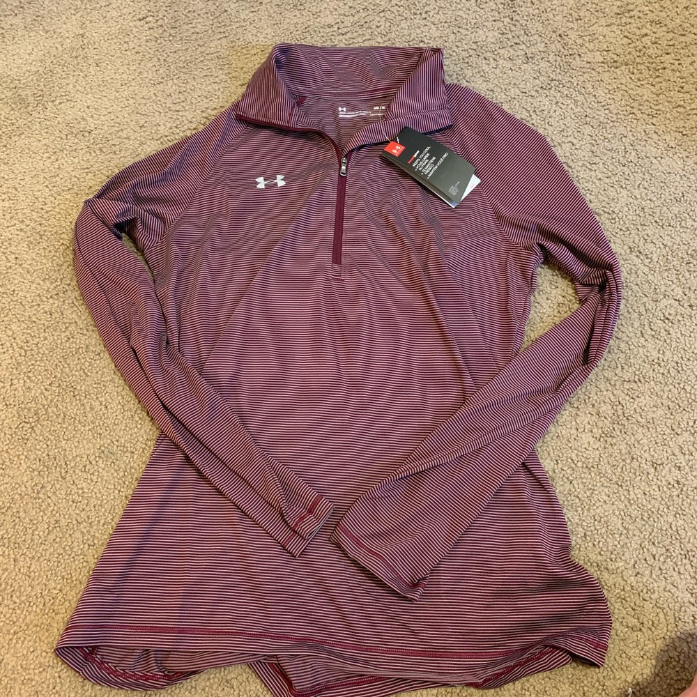 NWT under armour quarter length zipper top